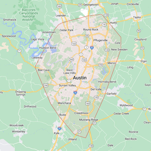 Austin TX Area Map